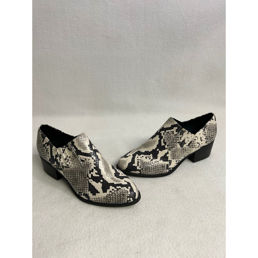 Western Boho Snakeskin Madden Girl Womens 8M Grey Bruin Ankle Booties